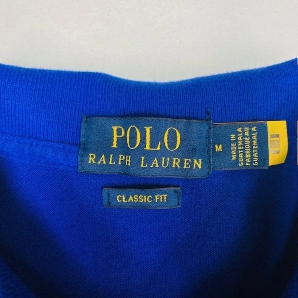 Polo Ralph Lauren Mens Classic Fit Cotton Mesh Polo Shirt Royal Blue Medium Logo